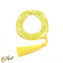 Buddhist mala in lemon jade, 6 mm