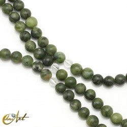 Japa mala de jade verde, 8 mm