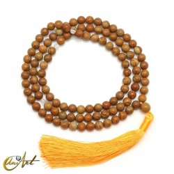 Japa mala de jaspe madera, 8 mm