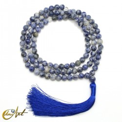 Blue spot jasper beads mala beads, 8 mm