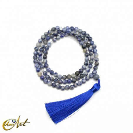 Blue spot jasper beads mala beads, 6 mm