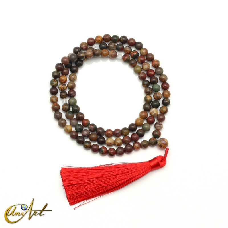 Japa mala de cuentas de jaspe creek, 6 mm