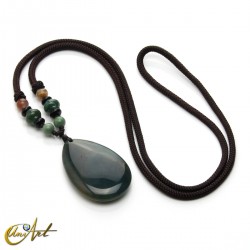 Necklace with indian agate teardrop