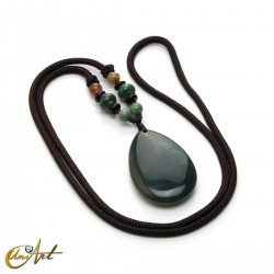 Necklace with indian agate teardrop