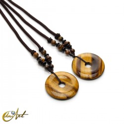 Necklace with tiger’s eye donut