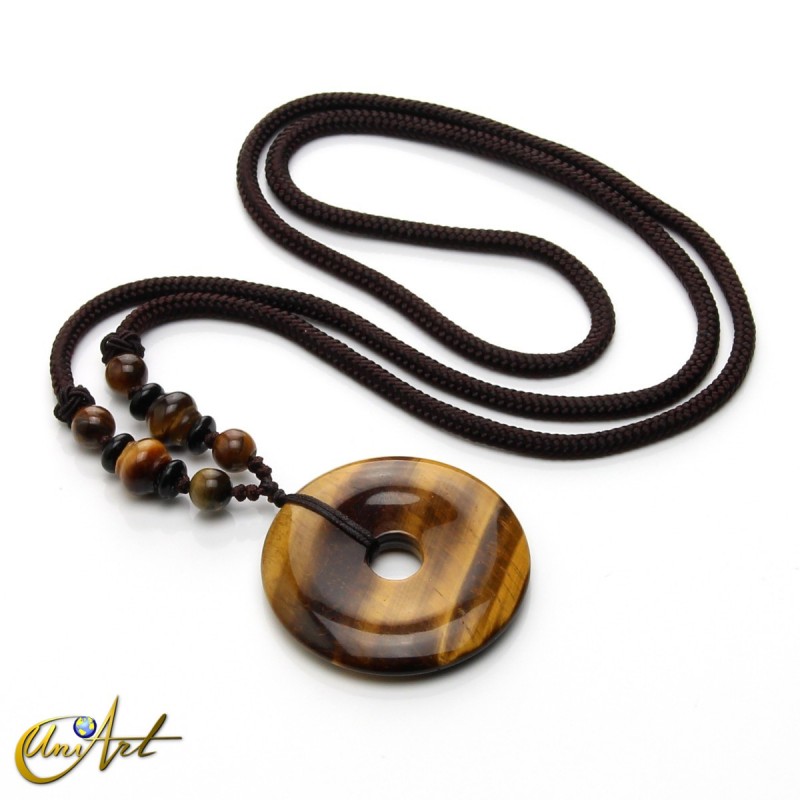 Necklace with tiger’s eye donut