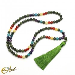Jade and chakra stones, japa mala