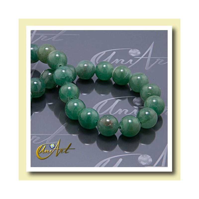 beads of green aventurine,  12 mm