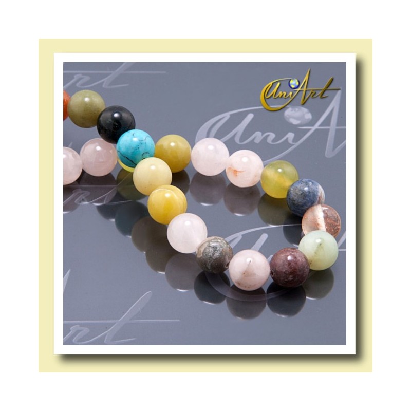 10 mm beads of various semi-precious stones
