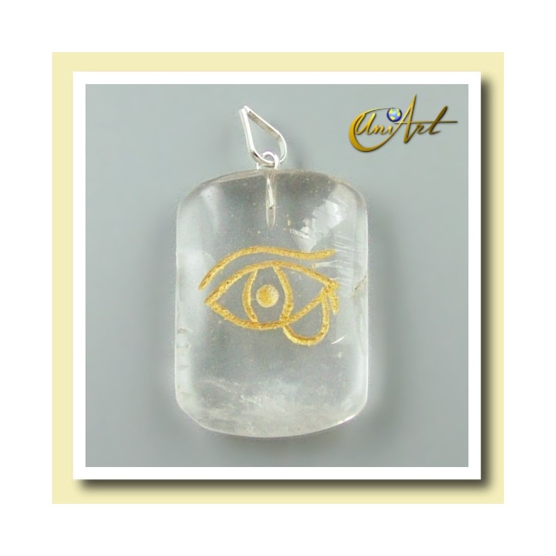 Udjat (Eye of Horus) - Pendant engraved in crystal quartz