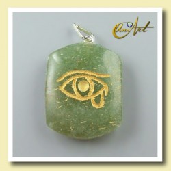 Udjat (Eye of Horus) - Pendant engraved in green aventurine
