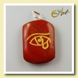 Udjat (Eye of Horus) - Pendant engraved in red jasper
