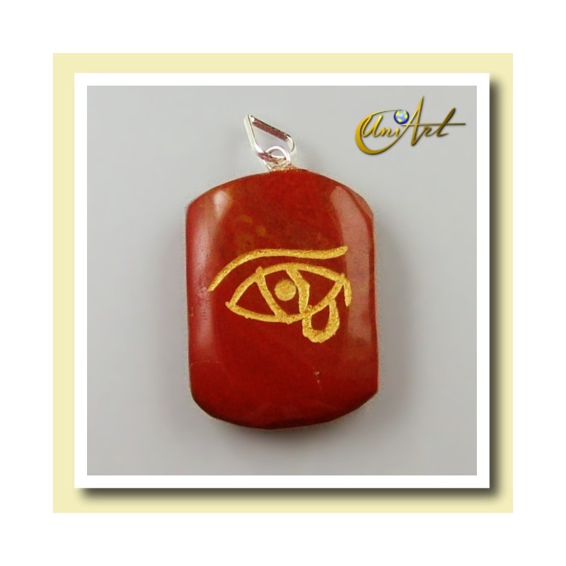 Udjat (Eye of Horus) - Pendant engraved in red jasper