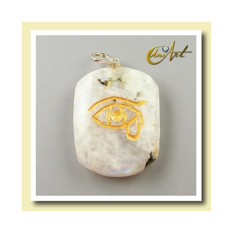 Udyat (Ojo de Horus) - Colgante grabado - piedra luna