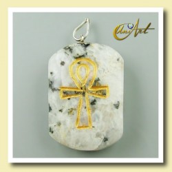 Pendant engraved with Ankh (Egyptian Cross) - moon stone