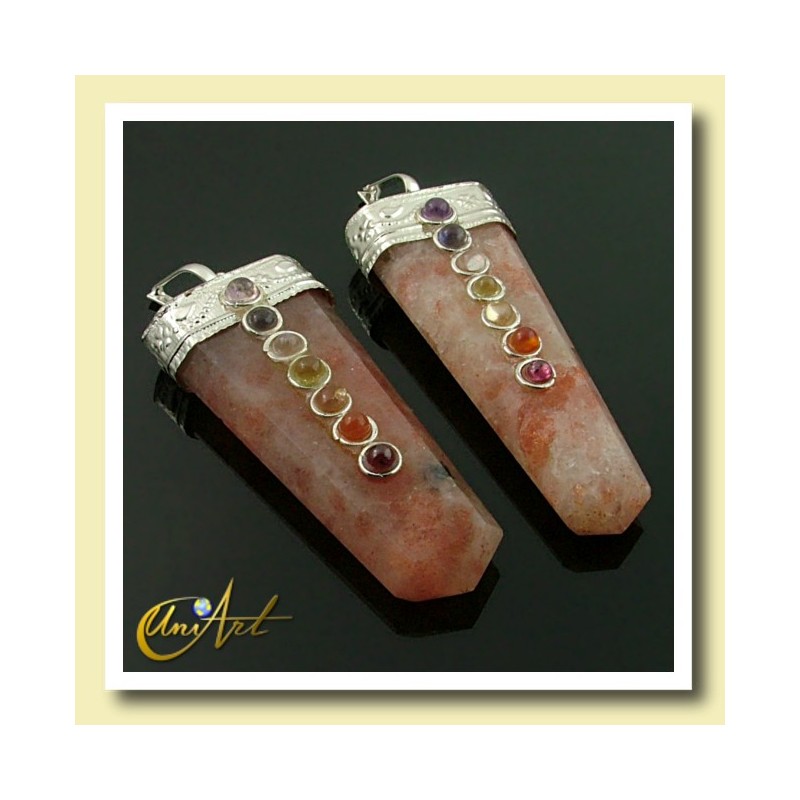 Colgante de los 7 Chakras - piedra sol