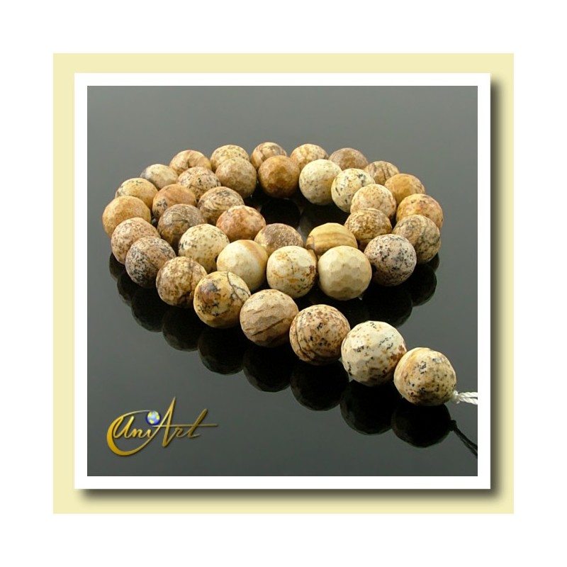 Picture Jasper Bead - 10 mm Round faceted