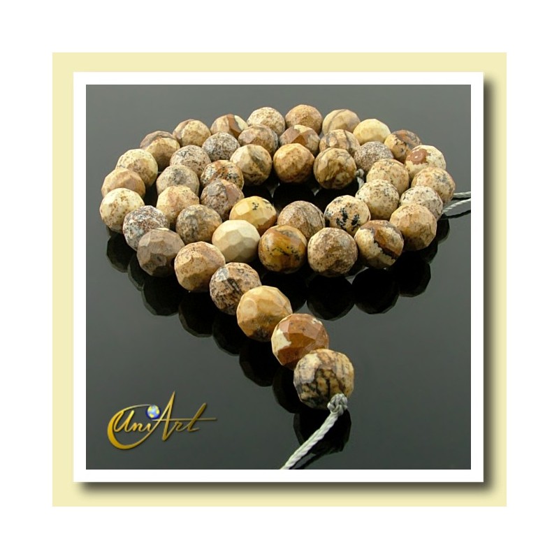Picture Jasper Bead - 10 mm Round faceted