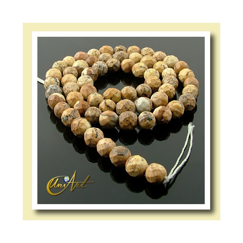Picture Jasper Bead - 06 mm Round faceted