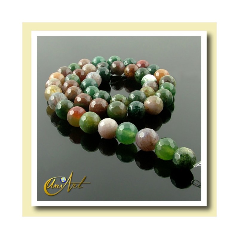 Indian Agate faceted Bead - 8 mm Round