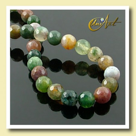 Indian Agate faceted Bead - 6 mm Round - detail
