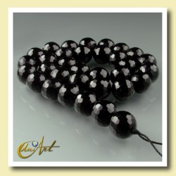 12 mm black agate, faceted ball