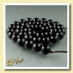 Bolas facetadas de ágata negra 10 mm