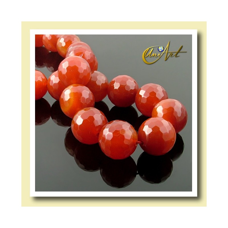 Carnelian Faceted - 18mm beads - detail