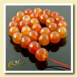 Carnelian 14 mm, faceted beads Strings