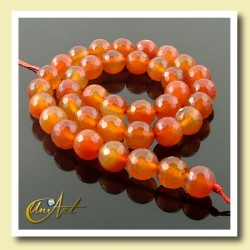 10 mm faceted round beads of Carnelian