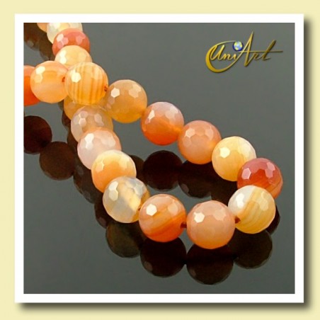 Carnelian Faceted beads - 8mm