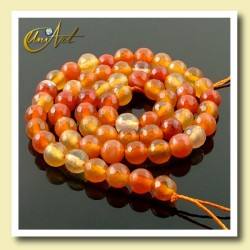 Strings of faceted carnelian beads 6 mm