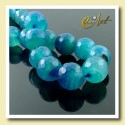 16mm blue agate beads faceted - detail