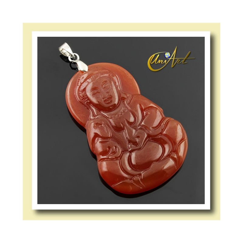 Guanyin pendant of carnelian