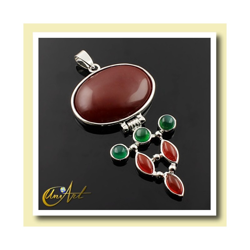 Hinge pendant - carnelian