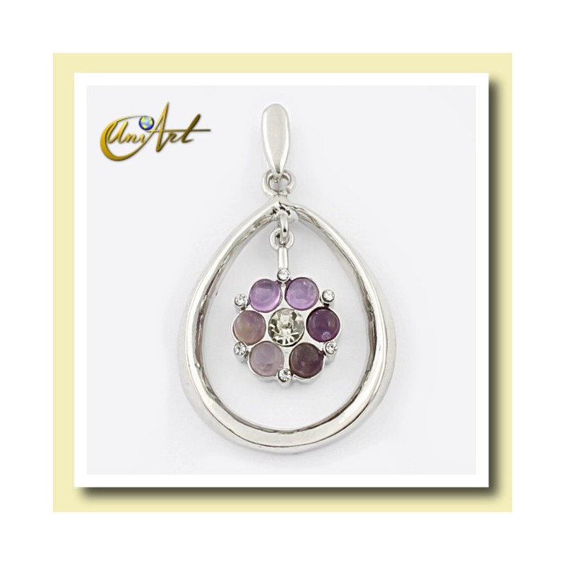 Double pendant with ametyst