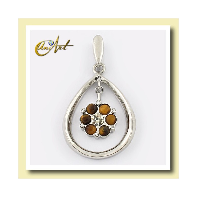 Double pendant with tiger eye
