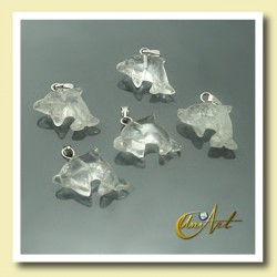 Dolphin crystal quartz pendant