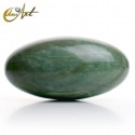 Green quartz Shiva-lingam