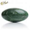 Green quartz Shiva-lingam