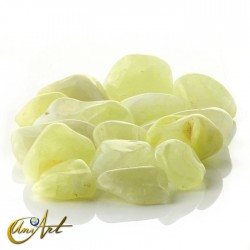 Quartz and sulfur tumbled stones in packet of 200 grs
