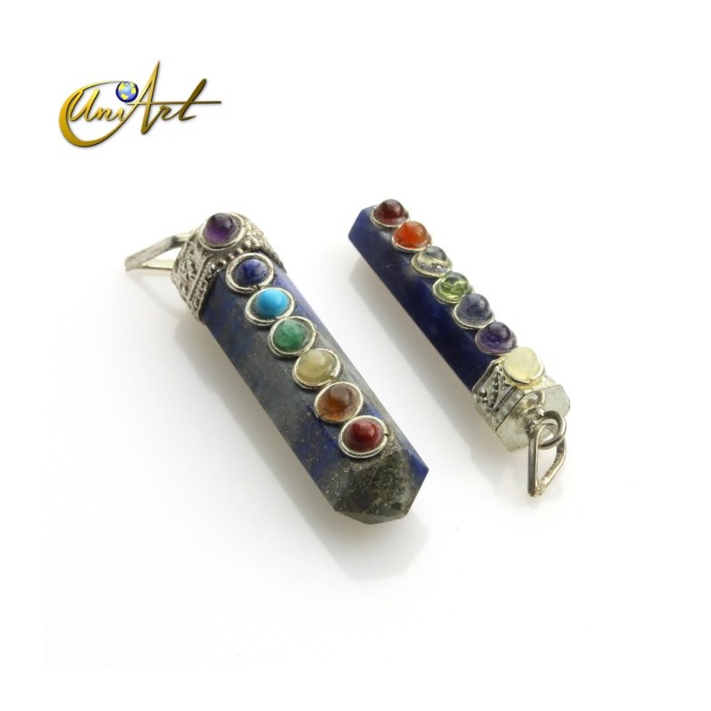 Lapis lazuli Pencil Point Pendant for the Chakras balance 
