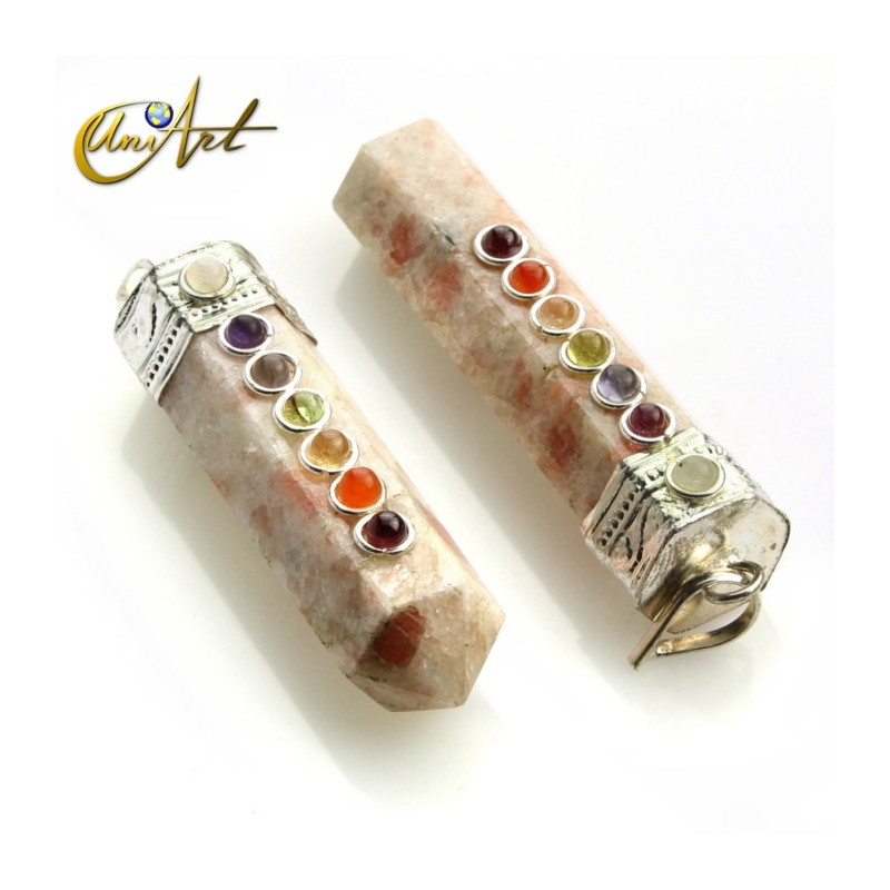 Sunstone Pencil Point Pendant for the Chakras balance 