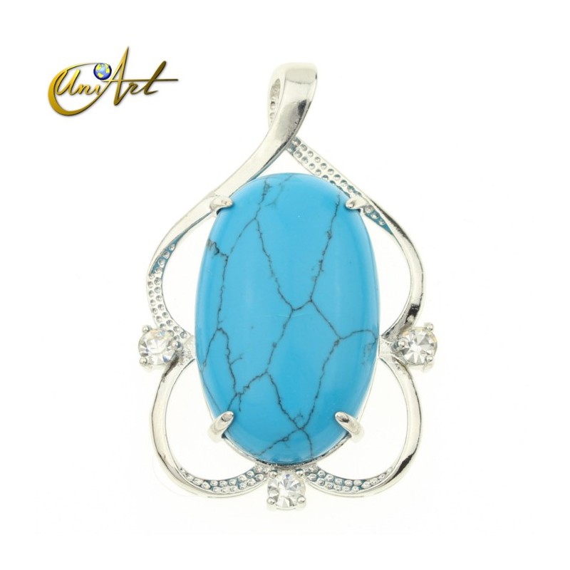 Oval pendant of turquenite classical model