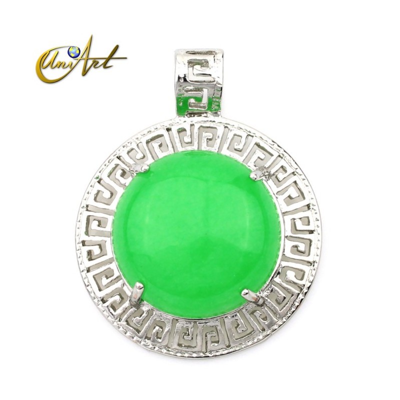 Green jade pendant model Olympus