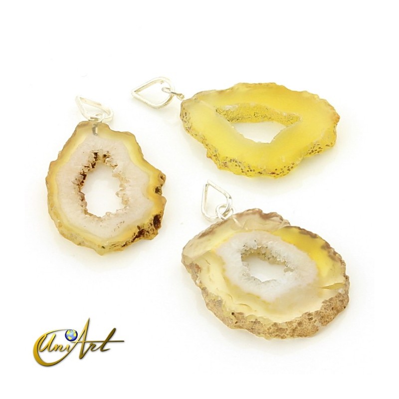 Colgante lámina de ágata amarilla