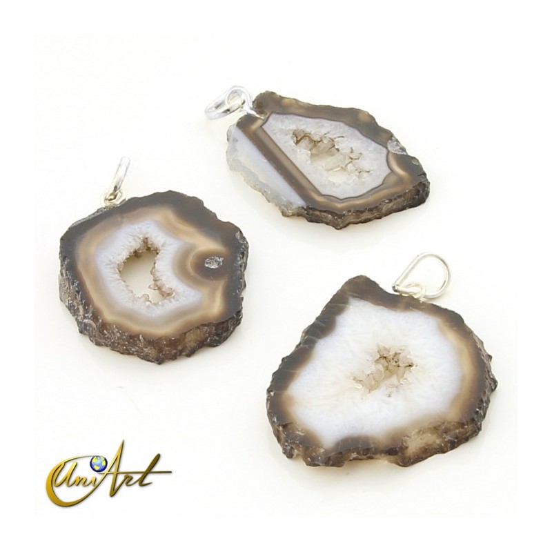 Colgante lámina de ágata marrón