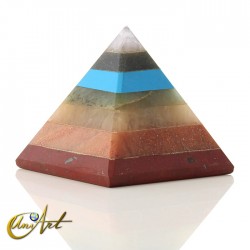 Pirámide con las piedras de los chakras