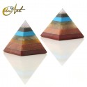 Pyramid with the stones of the chakras
