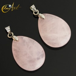 Rose quartz oval pendant